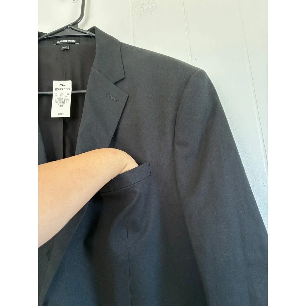 Express Mens Black Two Button Blazer Suit Jacket 40R New With Tags 29084234